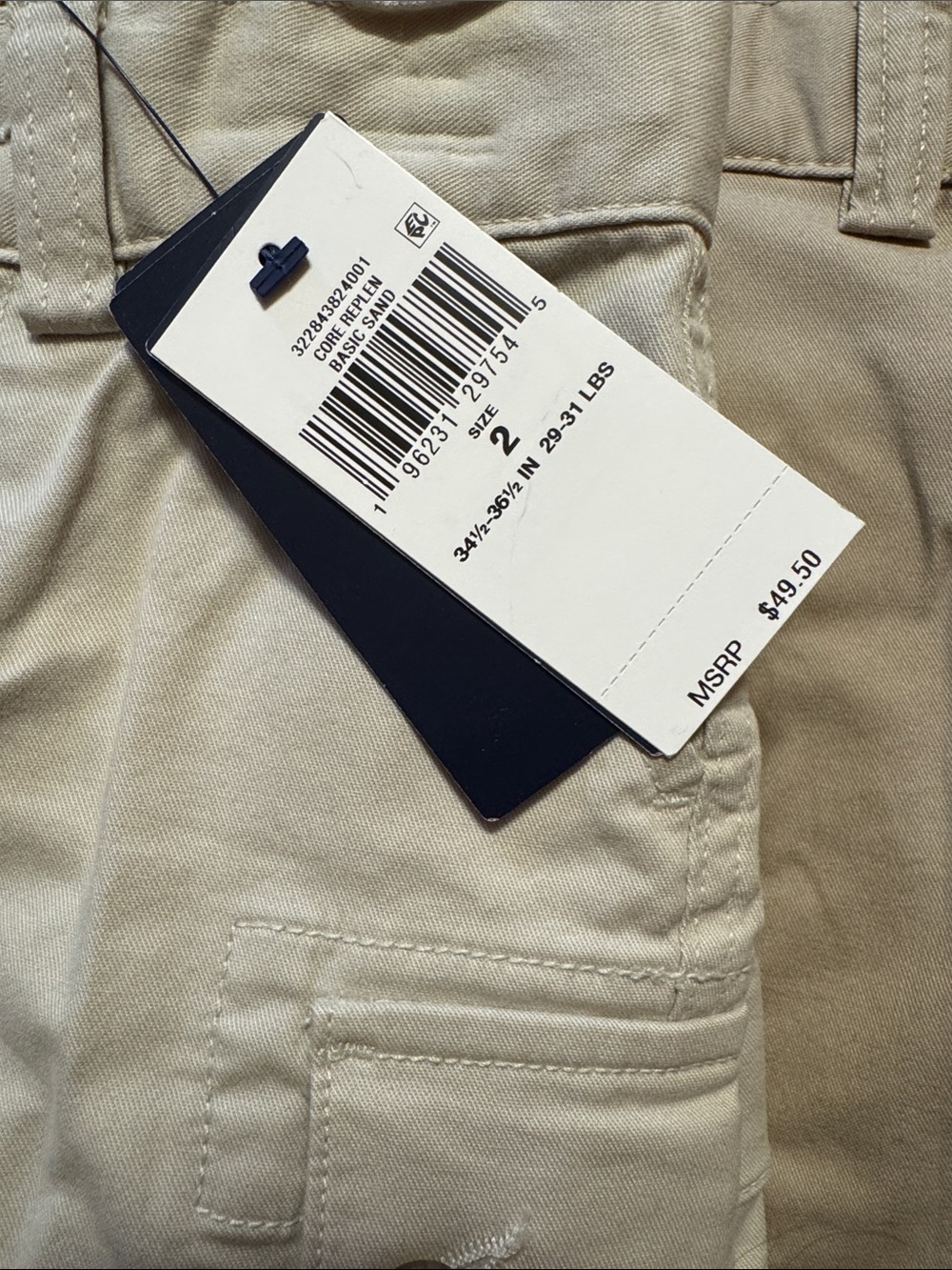 Polo by Ralph Lauren Boys' Cargo Shorts in Tan and Cream - Picture 3 of 4